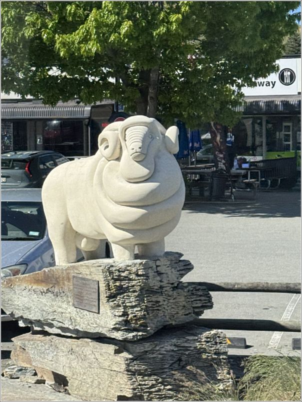 Merino statue in Omarama sculpted by Bill Adams in 1984 as a tribute. Photo: Laurel Stone.